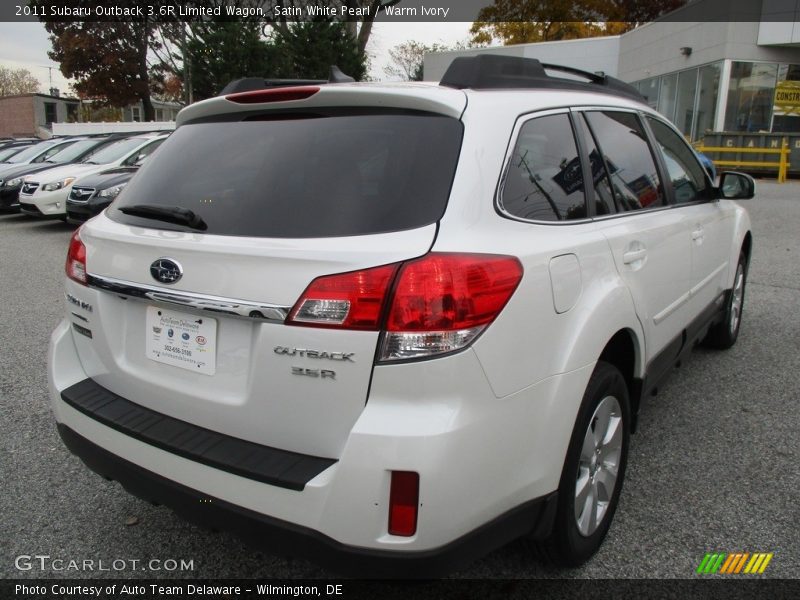Satin White Pearl / Warm Ivory 2011 Subaru Outback 3.6R Limited Wagon