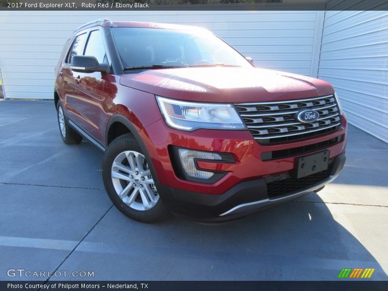 Ruby Red / Ebony Black 2017 Ford Explorer XLT
