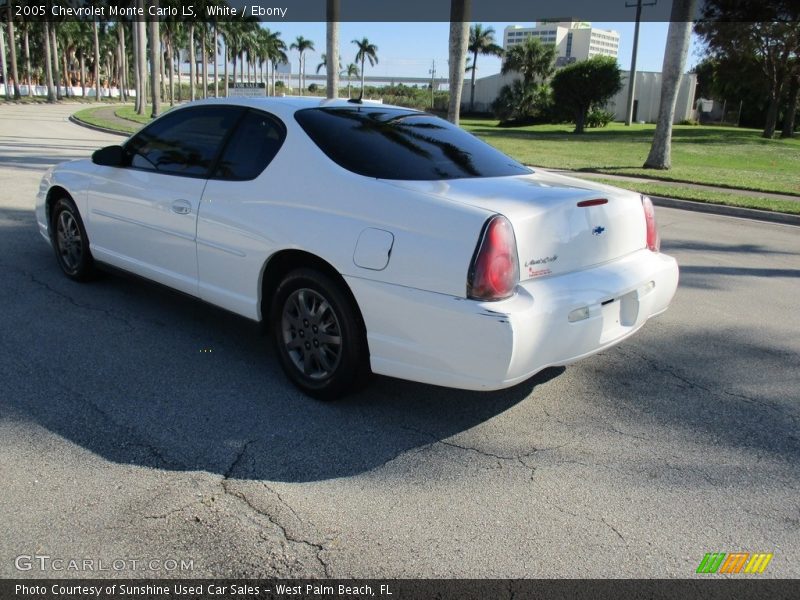 White / Ebony 2005 Chevrolet Monte Carlo LS