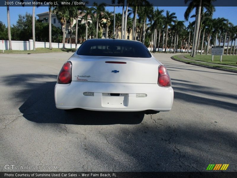 White / Ebony 2005 Chevrolet Monte Carlo LS