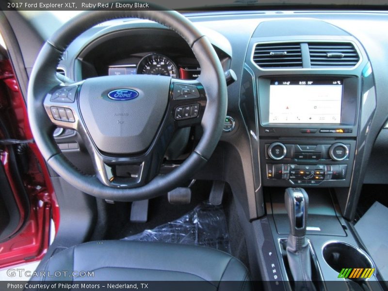 Ruby Red / Ebony Black 2017 Ford Explorer XLT