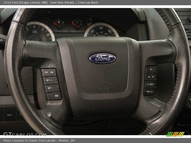 Steel Blue Metallic / Charcoal Black 2010 Ford Escape Limited 4WD
