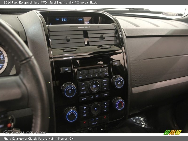 Steel Blue Metallic / Charcoal Black 2010 Ford Escape Limited 4WD
