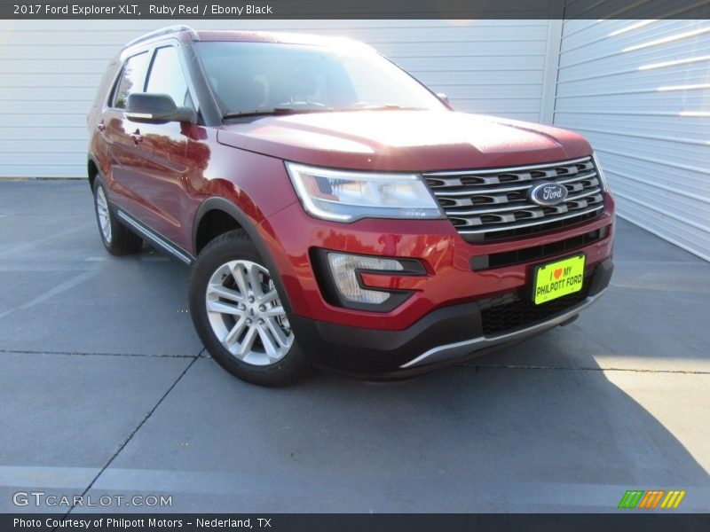 Ruby Red / Ebony Black 2017 Ford Explorer XLT