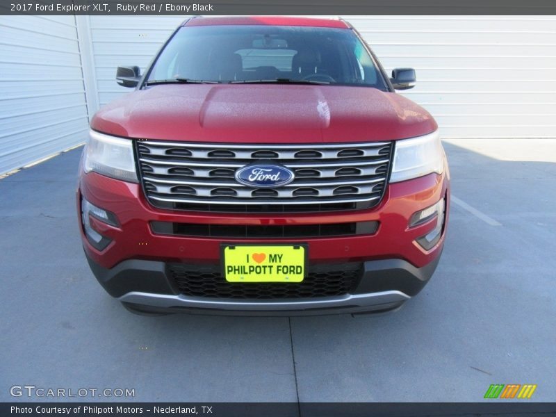 Ruby Red / Ebony Black 2017 Ford Explorer XLT