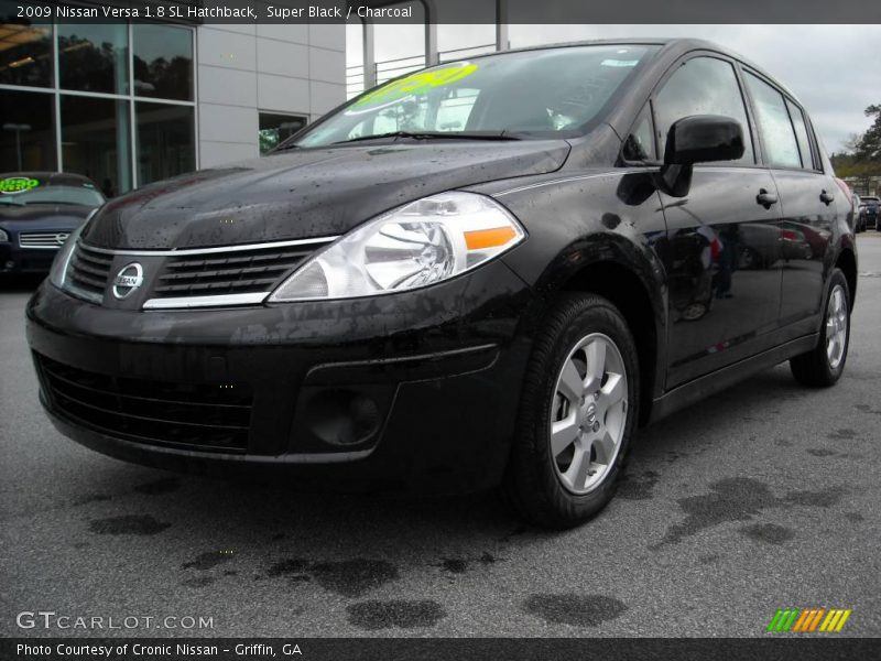 Super Black / Charcoal 2009 Nissan Versa 1.8 SL Hatchback