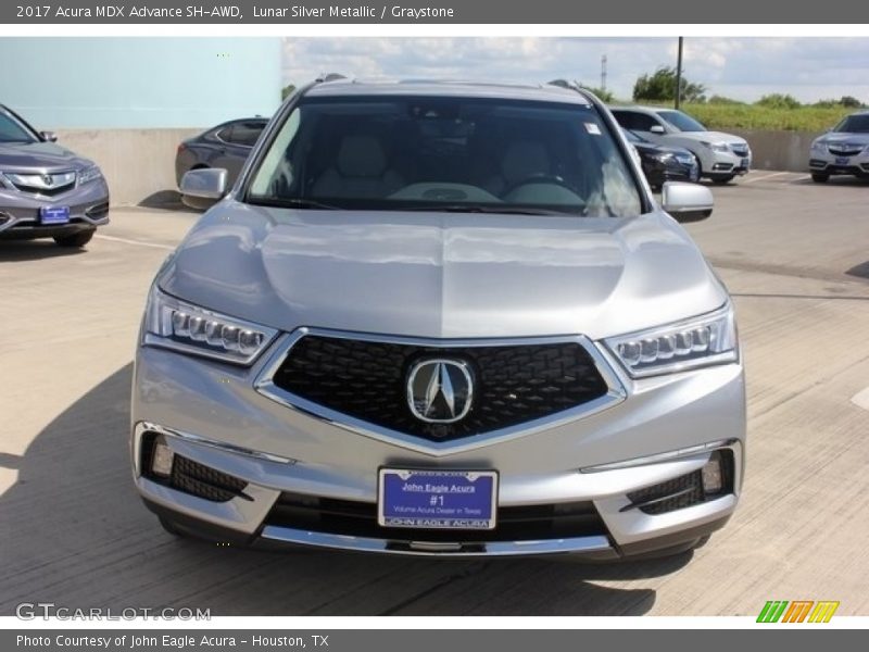 Lunar Silver Metallic / Graystone 2017 Acura MDX Advance SH-AWD