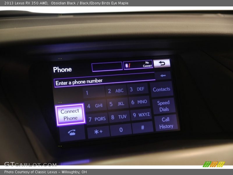 Obsidian Black / Black/Ebony Birds Eye Maple 2013 Lexus RX 350 AWD