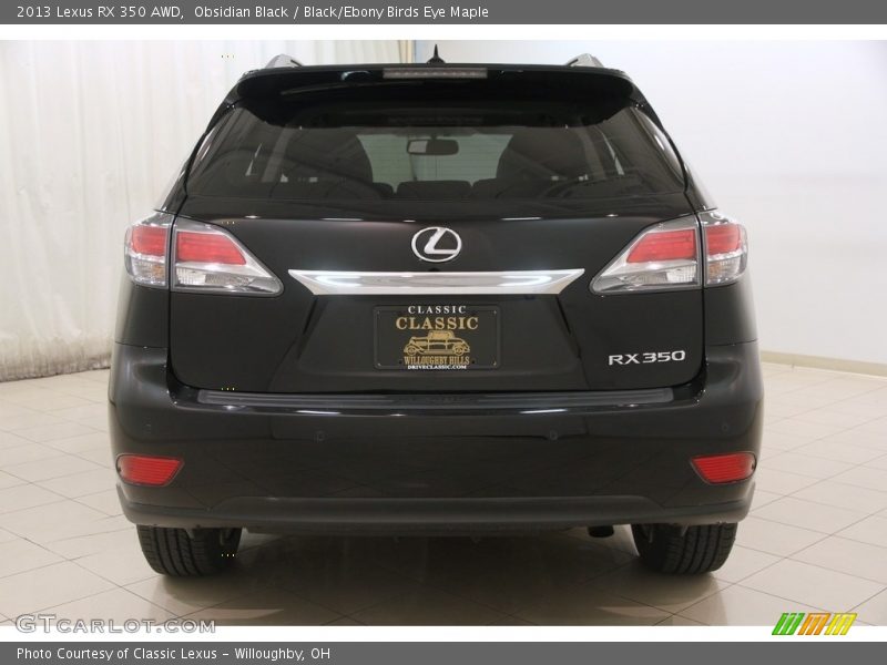 Obsidian Black / Black/Ebony Birds Eye Maple 2013 Lexus RX 350 AWD