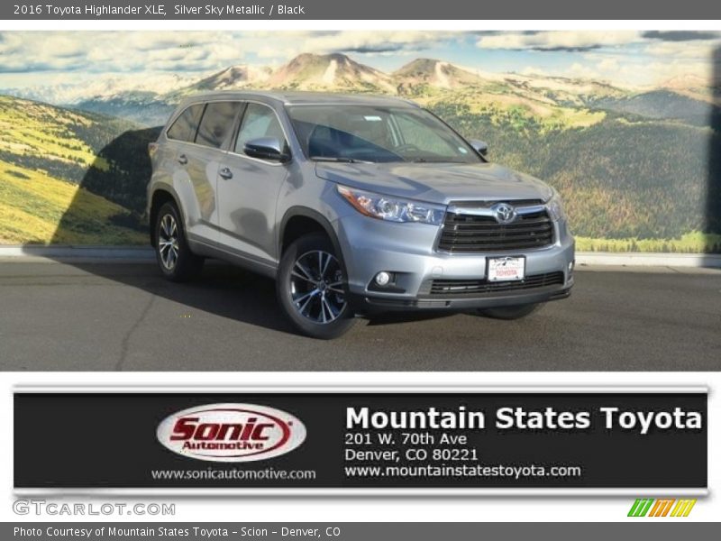Silver Sky Metallic / Black 2016 Toyota Highlander XLE