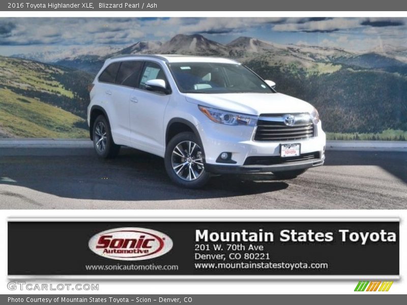 Blizzard Pearl / Ash 2016 Toyota Highlander XLE