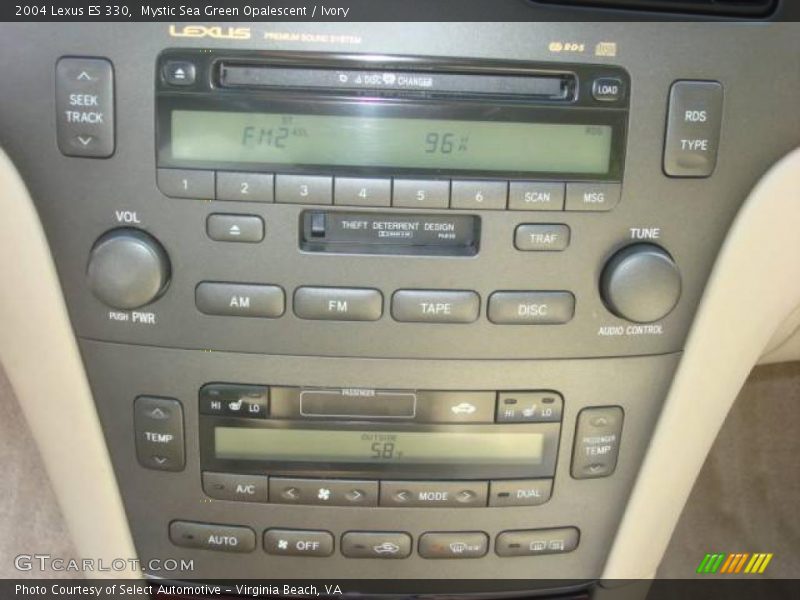 Mystic Sea Green Opalescent / Ivory 2004 Lexus ES 330