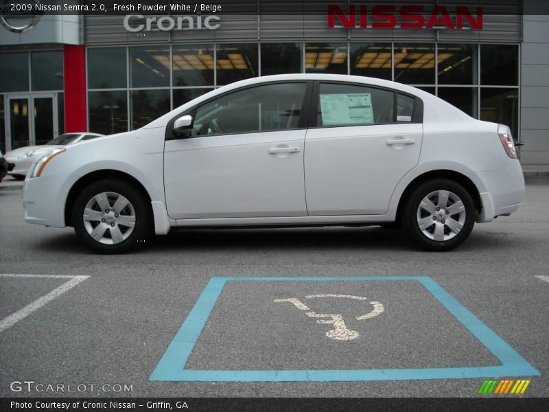 Fresh Powder White / Beige 2009 Nissan Sentra 2.0