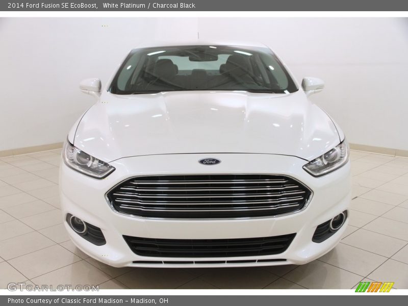 White Platinum / Charcoal Black 2014 Ford Fusion SE EcoBoost