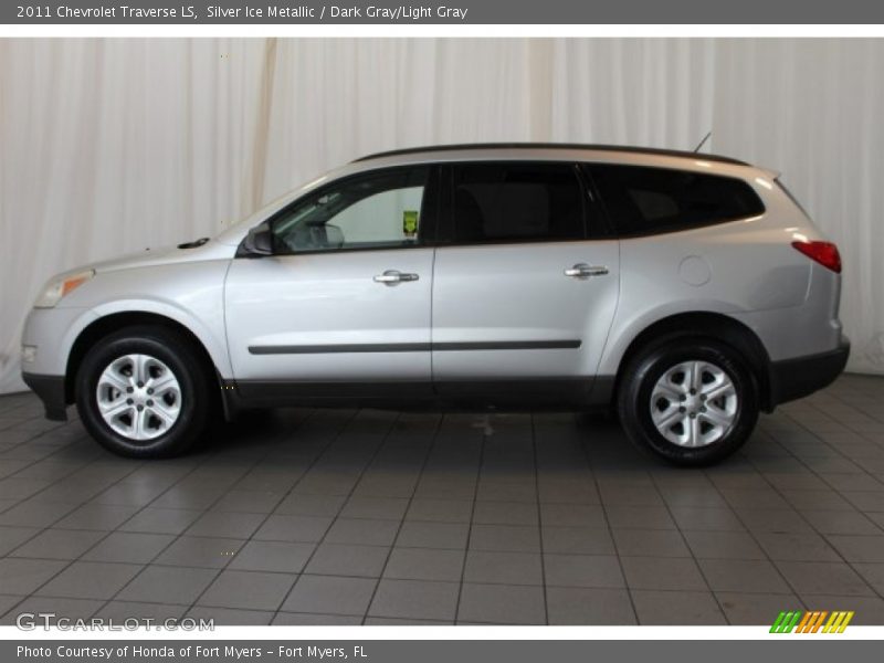 Silver Ice Metallic / Dark Gray/Light Gray 2011 Chevrolet Traverse LS