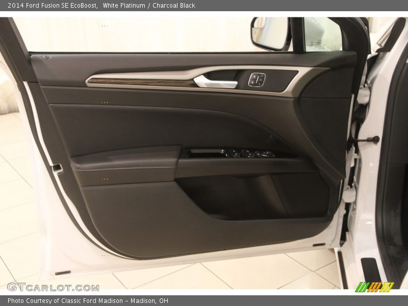 White Platinum / Charcoal Black 2014 Ford Fusion SE EcoBoost