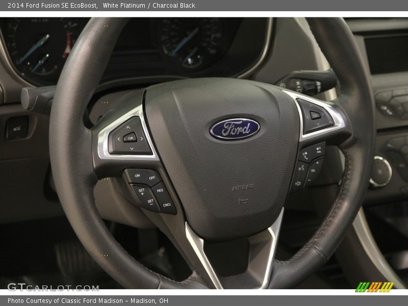 White Platinum / Charcoal Black 2014 Ford Fusion SE EcoBoost