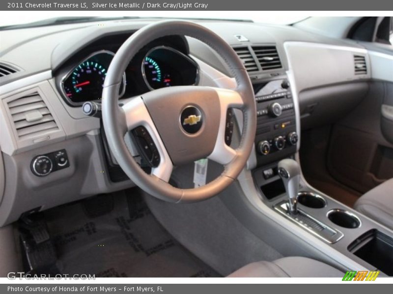 Silver Ice Metallic / Dark Gray/Light Gray 2011 Chevrolet Traverse LS