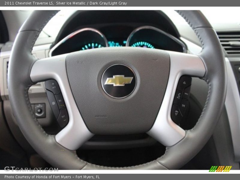 Silver Ice Metallic / Dark Gray/Light Gray 2011 Chevrolet Traverse LS