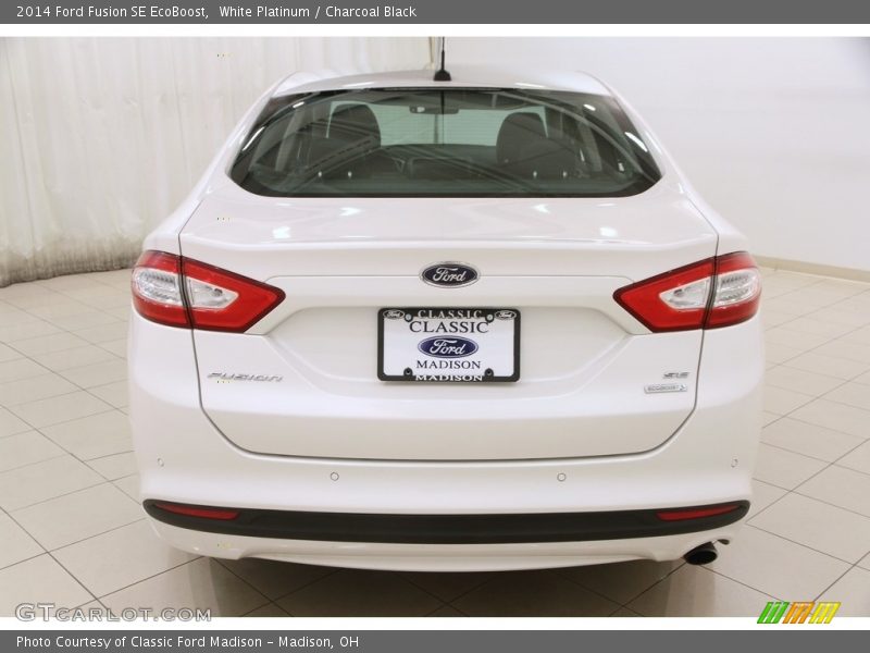 White Platinum / Charcoal Black 2014 Ford Fusion SE EcoBoost