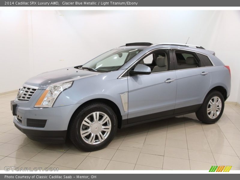 Glacier Blue Metallic / Light Titanium/Ebony 2014 Cadillac SRX Luxury AWD