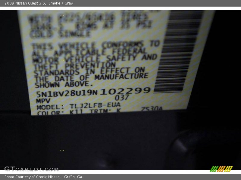 Smoke / Gray 2009 Nissan Quest 3.5