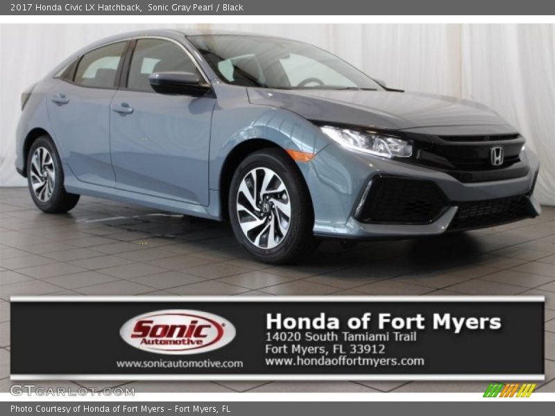 Sonic Gray Pearl / Black 2017 Honda Civic LX Hatchback