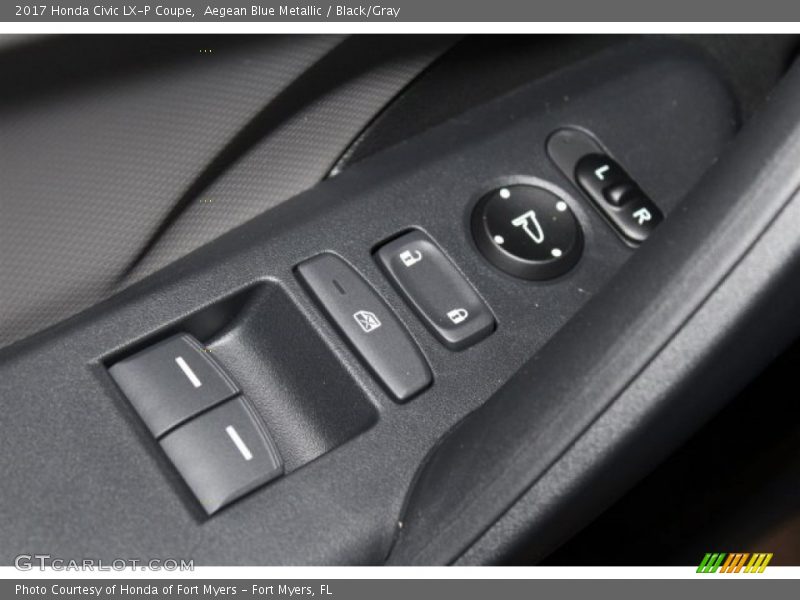 Aegean Blue Metallic / Black/Gray 2017 Honda Civic LX-P Coupe