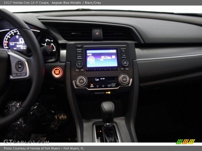 Aegean Blue Metallic / Black/Gray 2017 Honda Civic LX-P Coupe