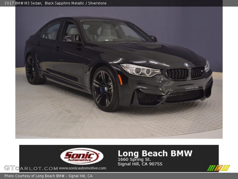 Black Sapphire Metallic / Silverstone 2017 BMW M3 Sedan