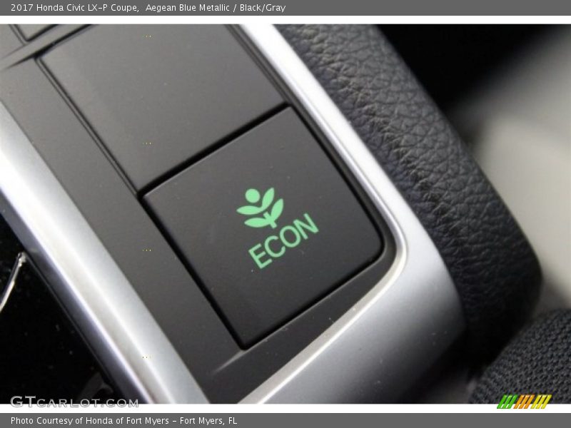 Aegean Blue Metallic / Black/Gray 2017 Honda Civic LX-P Coupe