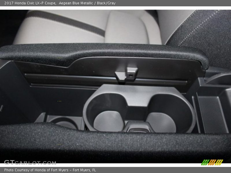 Aegean Blue Metallic / Black/Gray 2017 Honda Civic LX-P Coupe