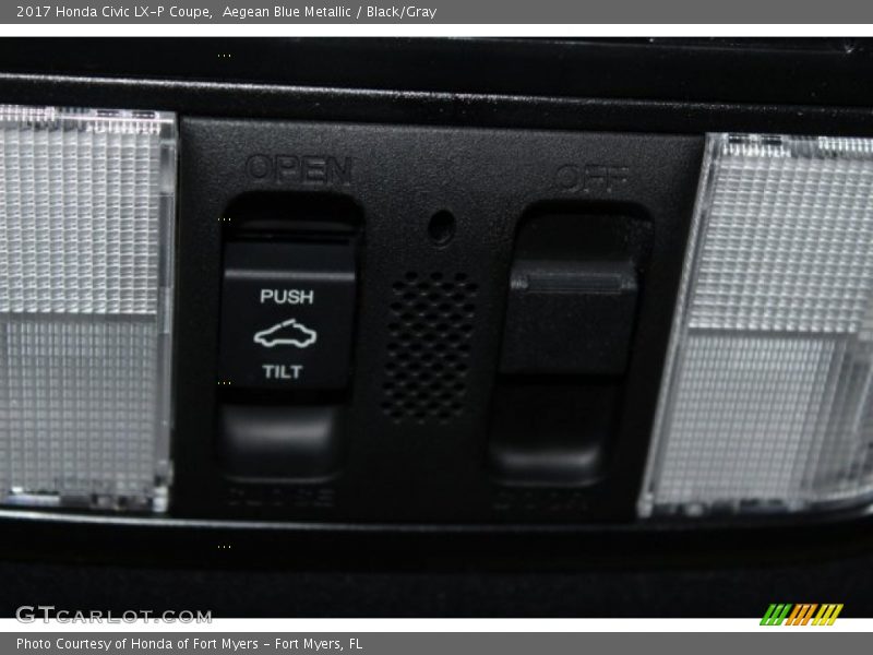 Aegean Blue Metallic / Black/Gray 2017 Honda Civic LX-P Coupe