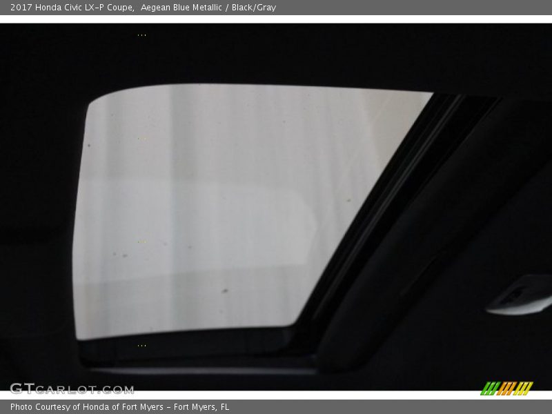 Aegean Blue Metallic / Black/Gray 2017 Honda Civic LX-P Coupe
