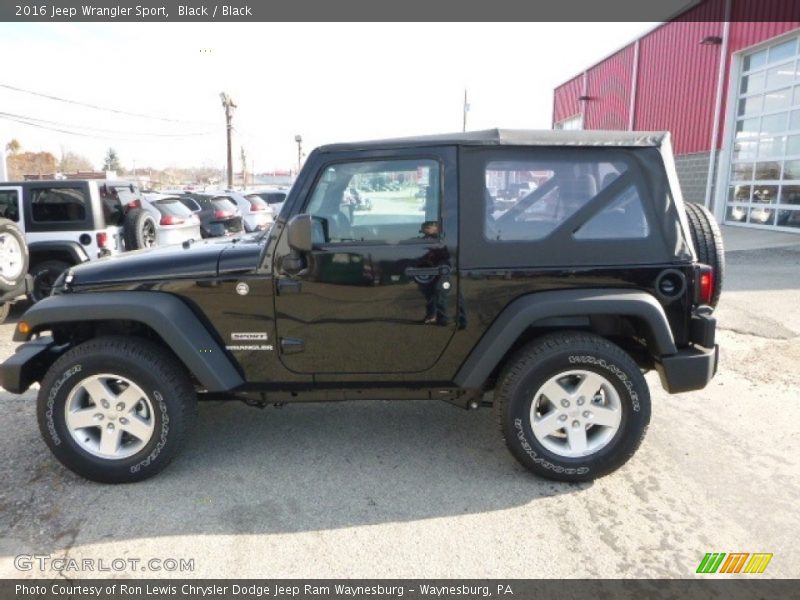 Black / Black 2016 Jeep Wrangler Sport