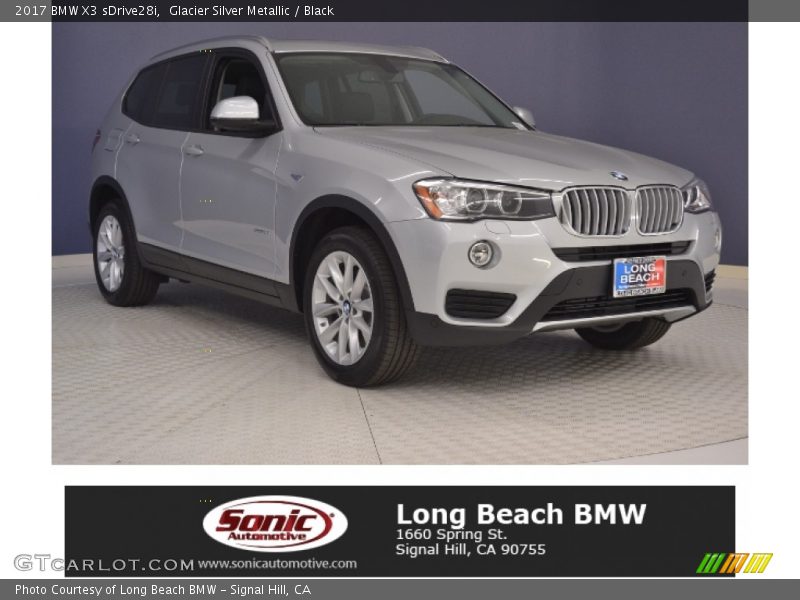 Glacier Silver Metallic / Black 2017 BMW X3 sDrive28i