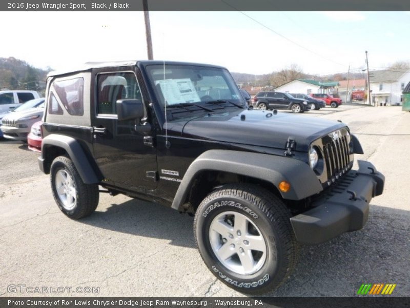 Black / Black 2016 Jeep Wrangler Sport