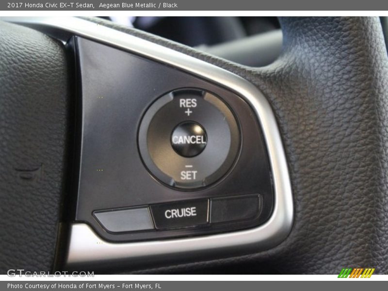 Aegean Blue Metallic / Black 2017 Honda Civic EX-T Sedan