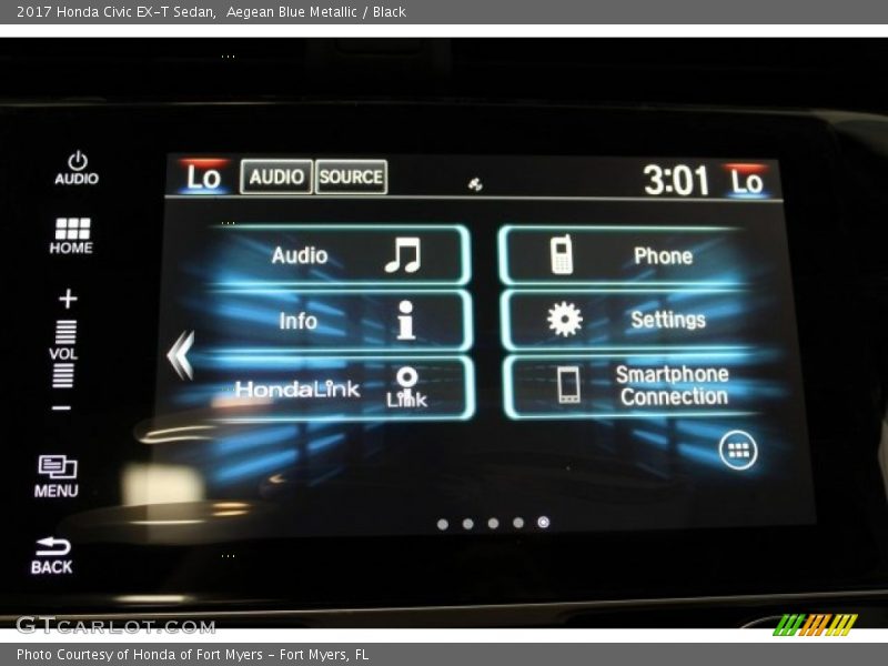Aegean Blue Metallic / Black 2017 Honda Civic EX-T Sedan