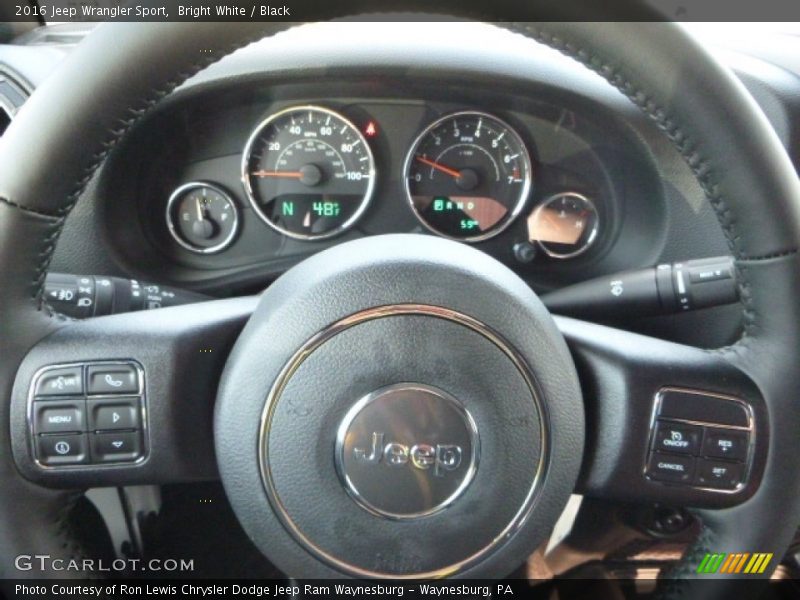 Bright White / Black 2016 Jeep Wrangler Sport