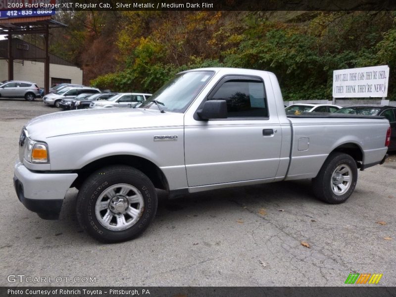 Silver Metallic / Medium Dark Flint 2009 Ford Ranger XLT Regular Cab