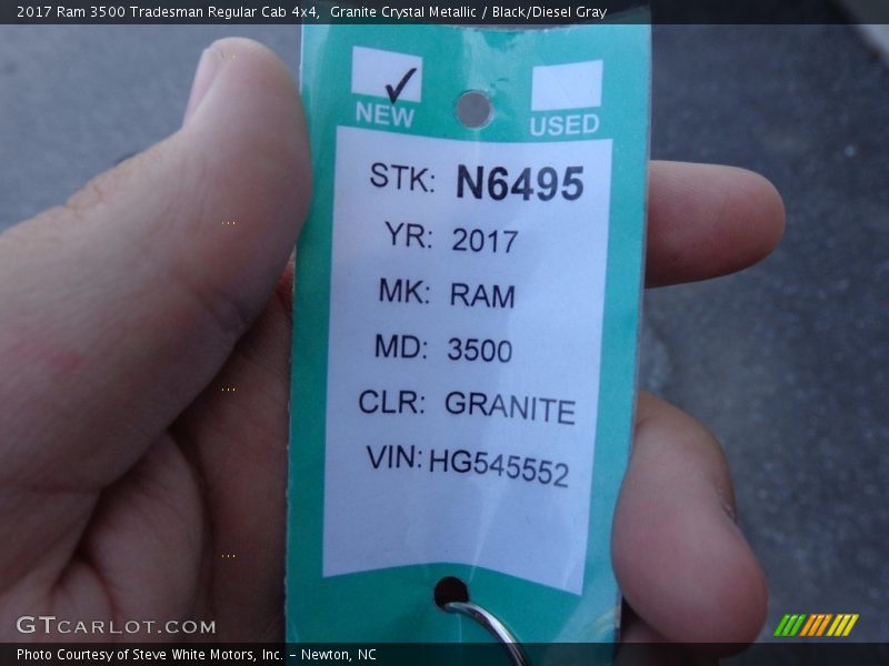 Granite Crystal Metallic / Black/Diesel Gray 2017 Ram 3500 Tradesman Regular Cab 4x4