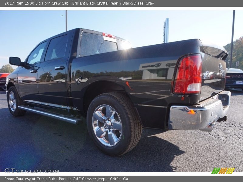 Brilliant Black Crystal Pearl / Black/Diesel Gray 2017 Ram 1500 Big Horn Crew Cab