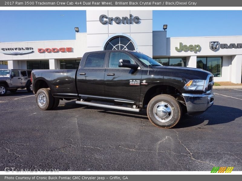 Brilliant Black Crystal Pearl / Black/Diesel Gray 2017 Ram 3500 Tradesman Crew Cab 4x4 Dual Rear Wheel