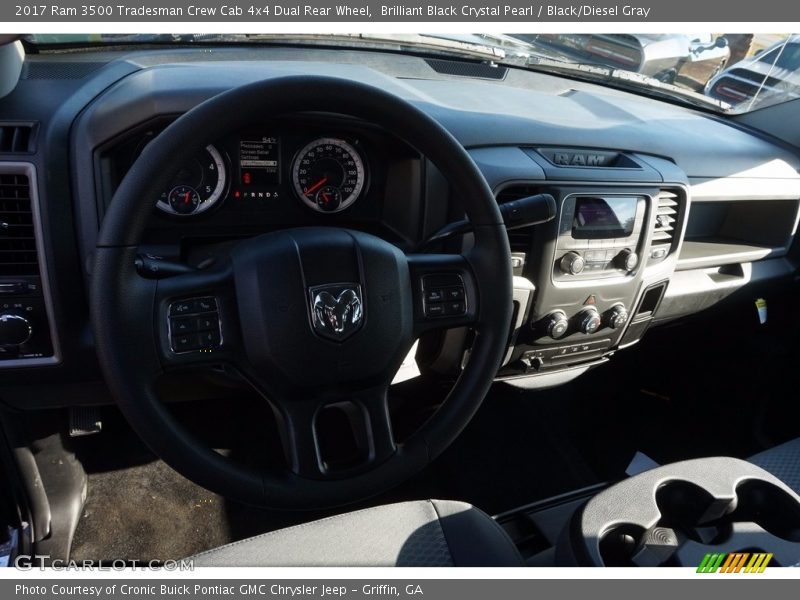 Brilliant Black Crystal Pearl / Black/Diesel Gray 2017 Ram 3500 Tradesman Crew Cab 4x4 Dual Rear Wheel