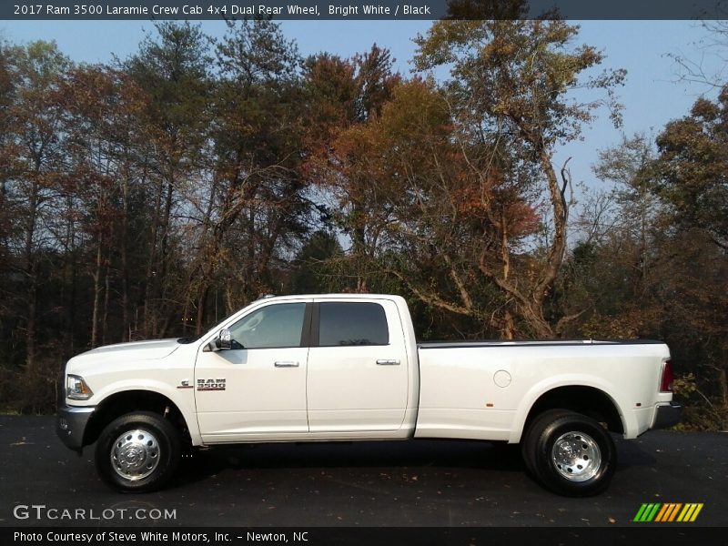 Bright White / Black 2017 Ram 3500 Laramie Crew Cab 4x4 Dual Rear Wheel