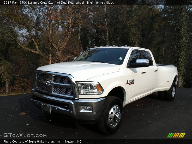 Bright White / Black 2017 Ram 3500 Laramie Crew Cab 4x4 Dual Rear Wheel