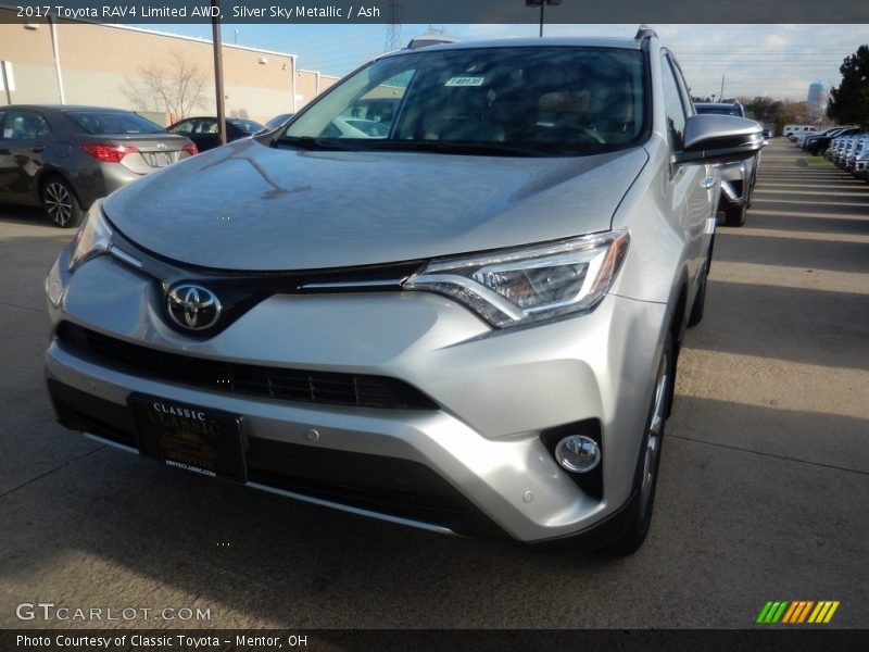 Silver Sky Metallic / Ash 2017 Toyota RAV4 Limited AWD