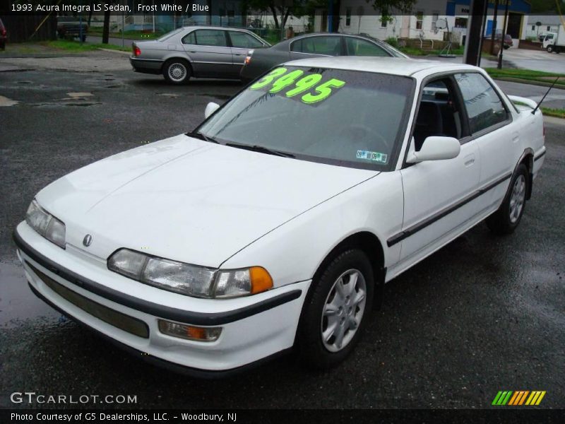 Frost White / Blue 1993 Acura Integra LS Sedan