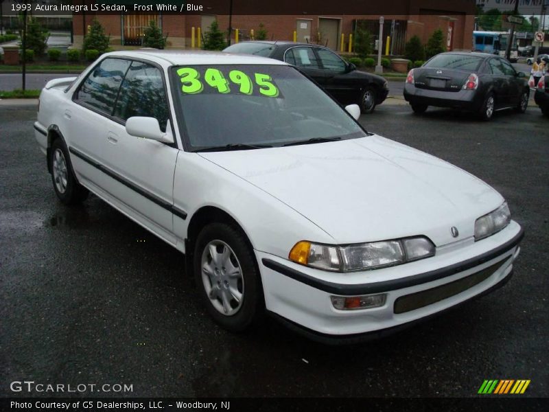 Frost White / Blue 1993 Acura Integra LS Sedan